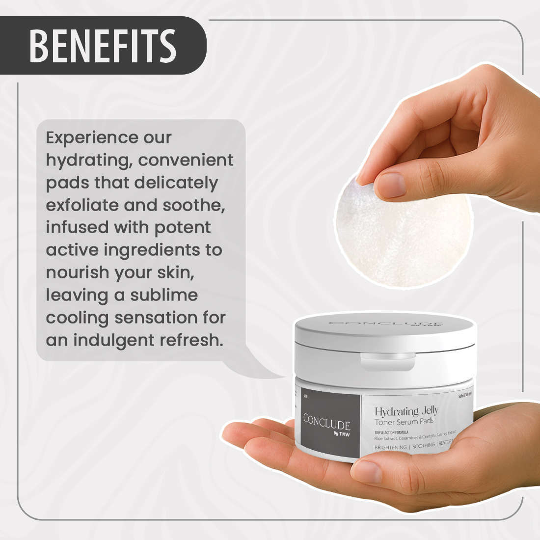 Hydrating Jelly Toner Pads | Rice Extract, Ceramide & Centella | 40 Pads