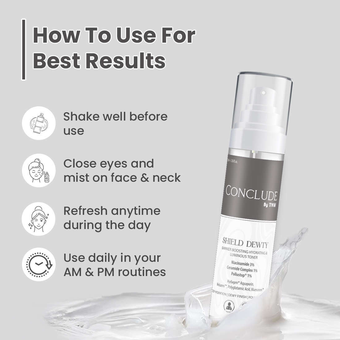 Shield Dewty Hydrating & Luminous Toner | Niacinamide & Ceramide